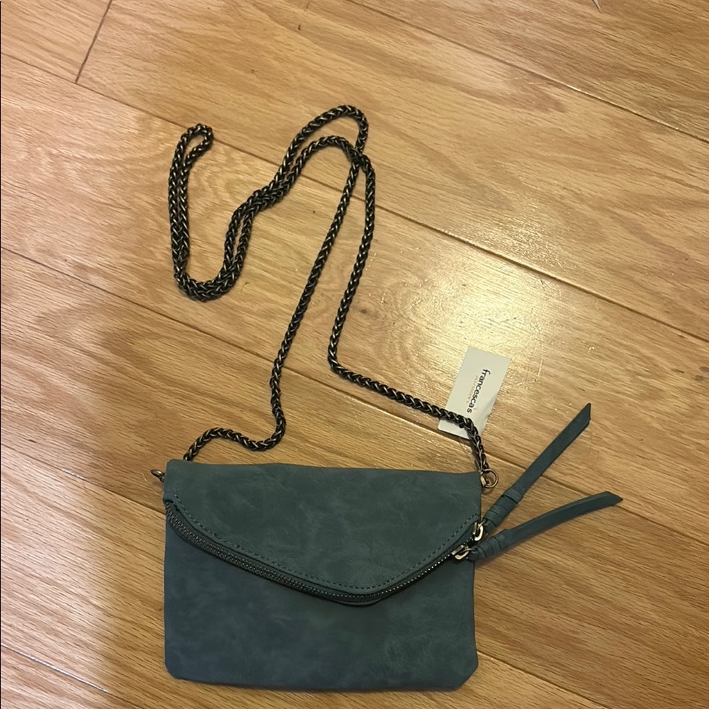 Francesca Forest Green Suede Crossbody Bag NWT